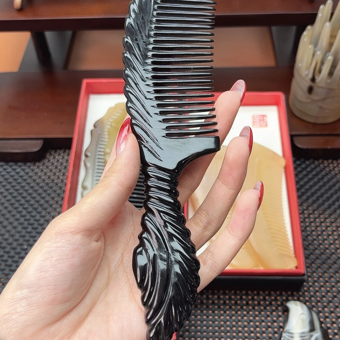 手工制作纯牛角梳子
