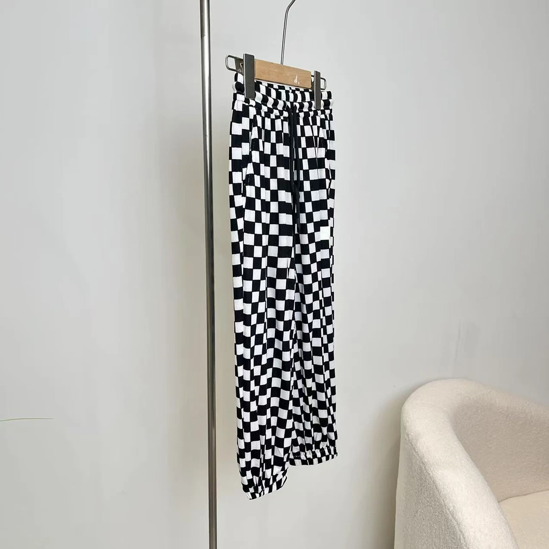 新款女童春款针织休闲裤 黑白E62 0643 (憩系)