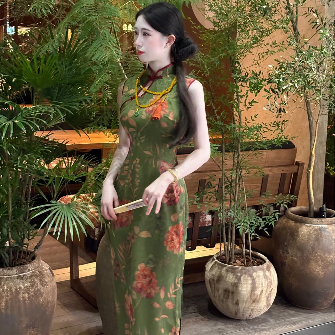 LHMknk1画报夫人原创自制国风女装改良版江南风旗袍裙 良辰美景