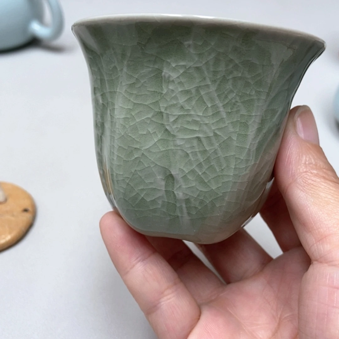 瓷赵琳豆绿百财杯带礼盒