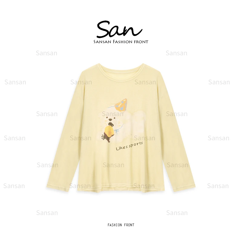 【SANSAN】"魔法小狗"休闲百搭显瘦夏季修身气质上衣DY-20073