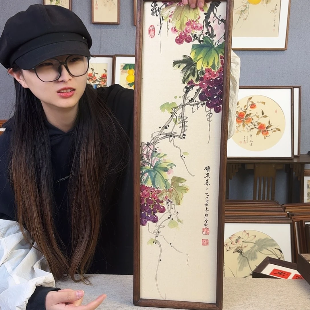 书法手绘带框尺寸：20*70