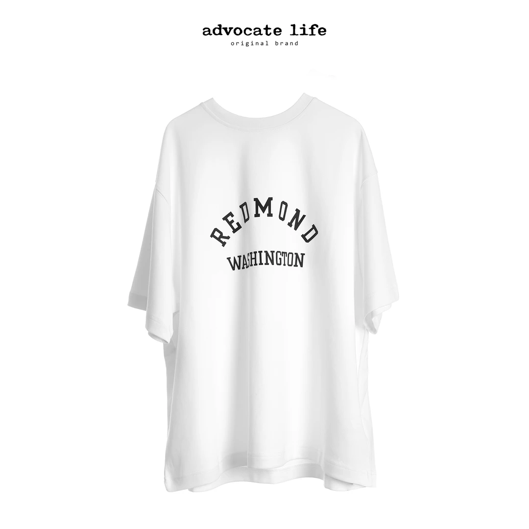 生活主张advocatelife印花短袖洋气圆领T恤中长款简约25112002