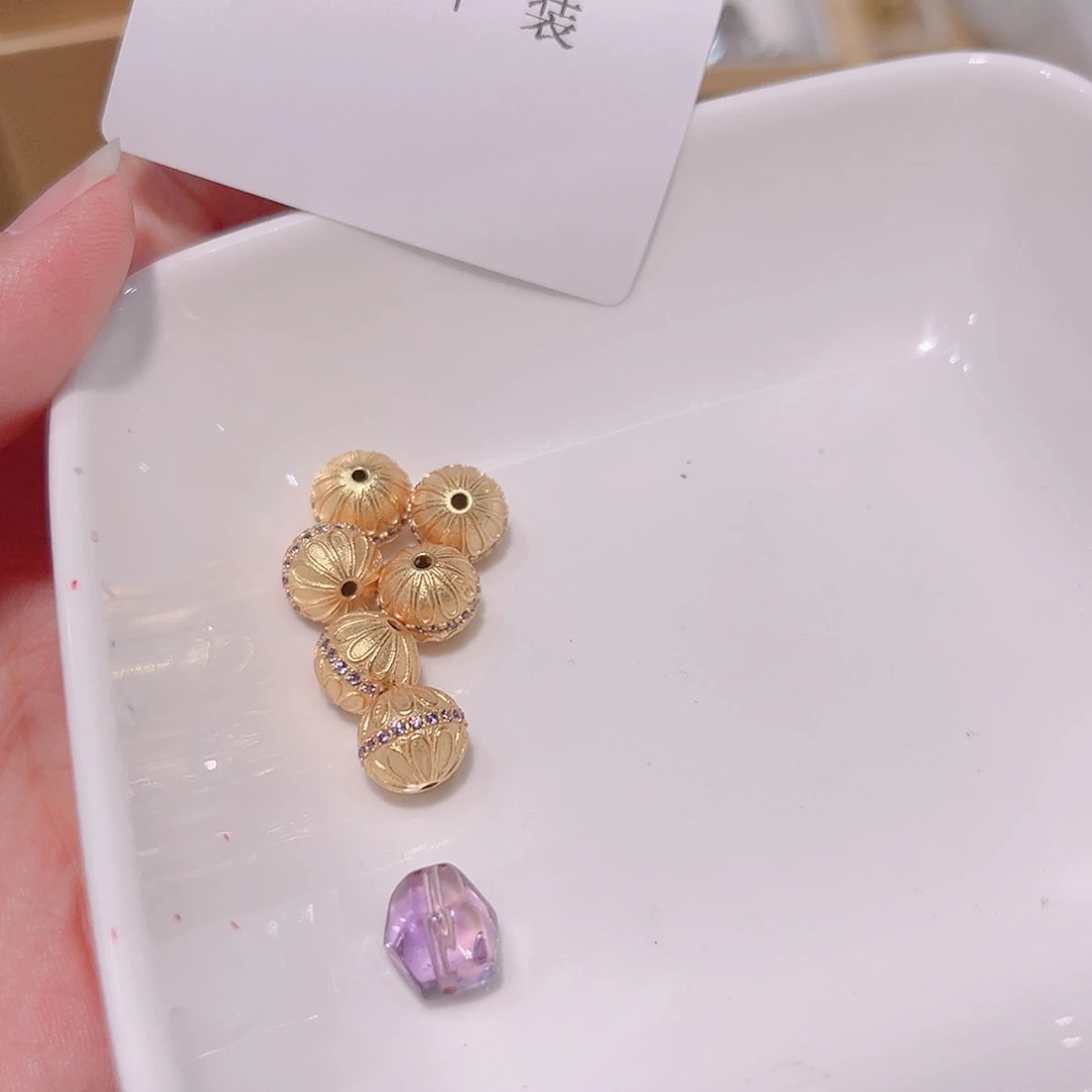 水晶珠宝半成品银S925镀金镶嵌132