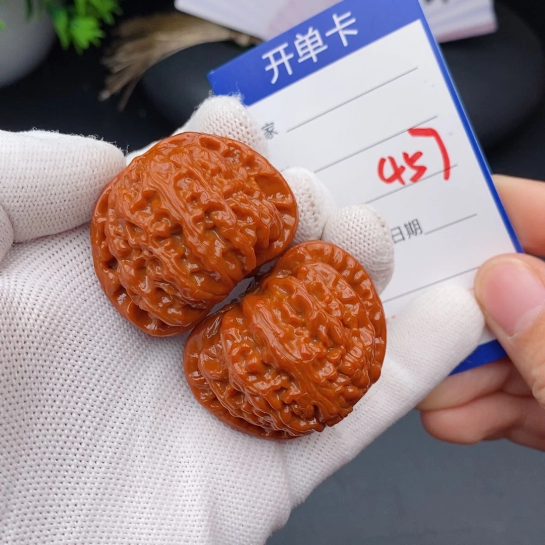 文玩核桃把件41球白457