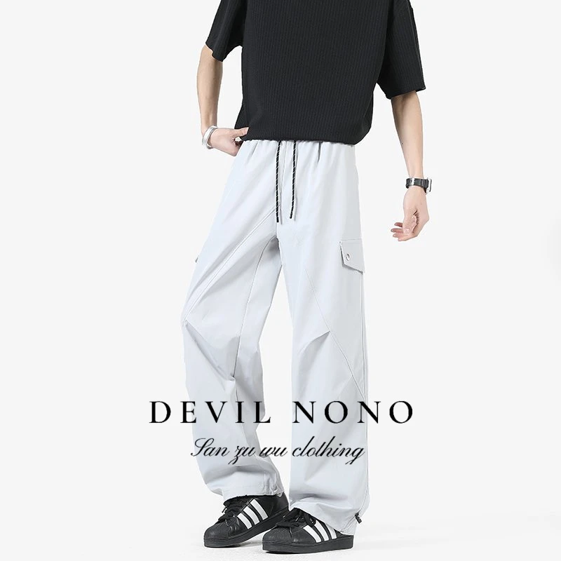 DEVIL NONO新款夏季工装裤休闲裤港风薄款运动透气直筒宽松裤子