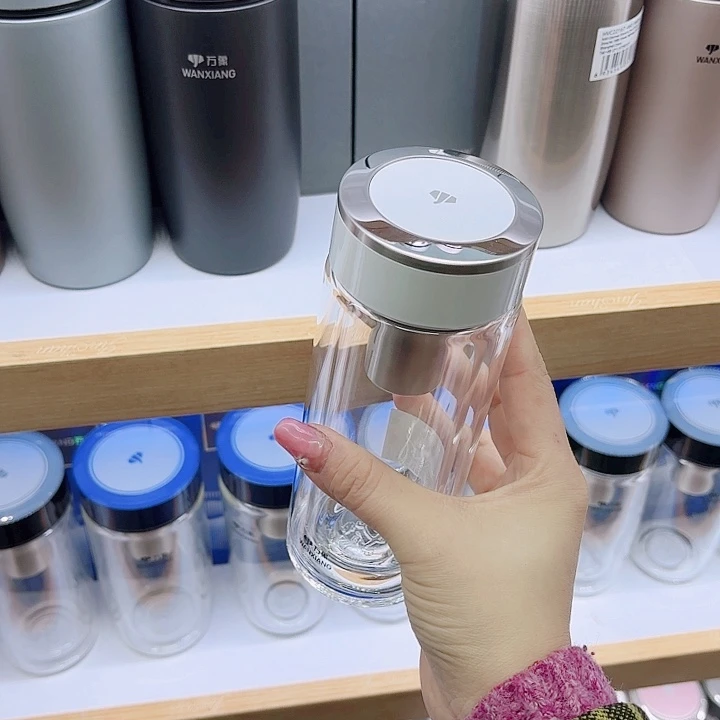 万象品牌双层玻璃杯V193-255白