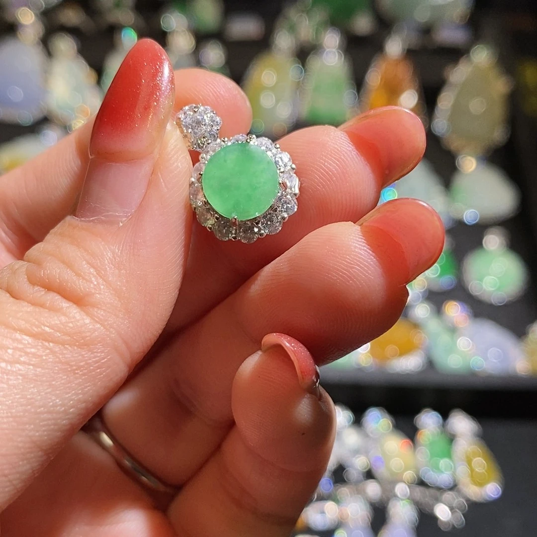 颈饰银S925镶嵌翡翠天然翡翠