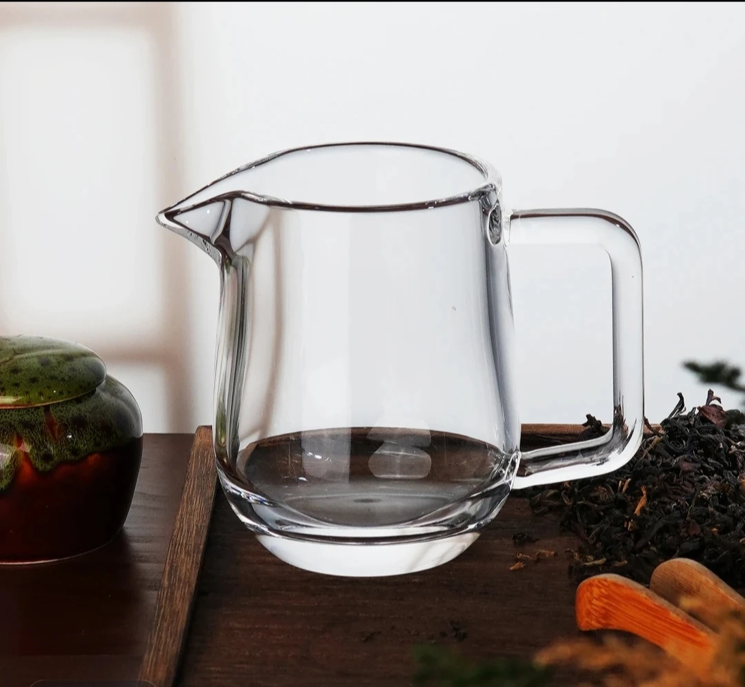 纯水晶手工制作的大容量水晶公道杯380毫升水晶茶具高级高档