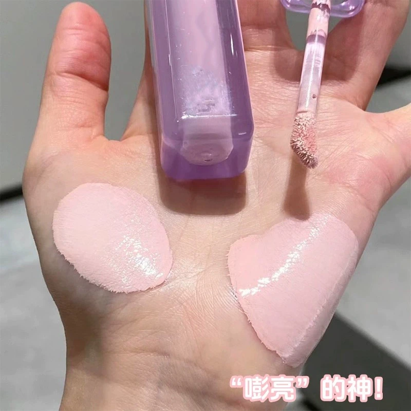 提亮液面部提亮脸部高光修容一体膨胀水丝绒遮黑眼圈粉白色遮瑕液