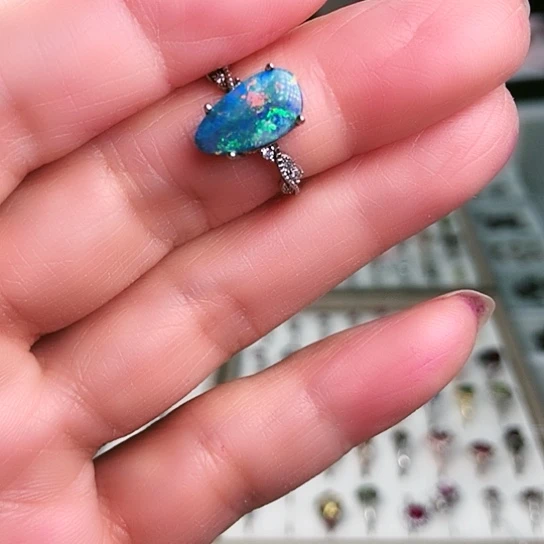 欧泊银S925镶嵌戒指