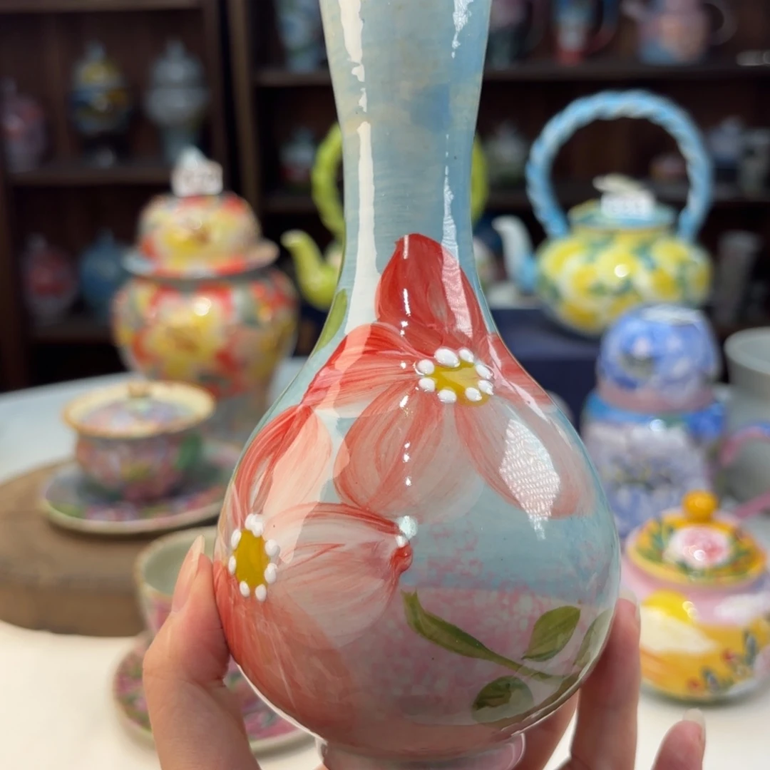 瓷片景德镇手绘高温釉下彩陶瓷茶具