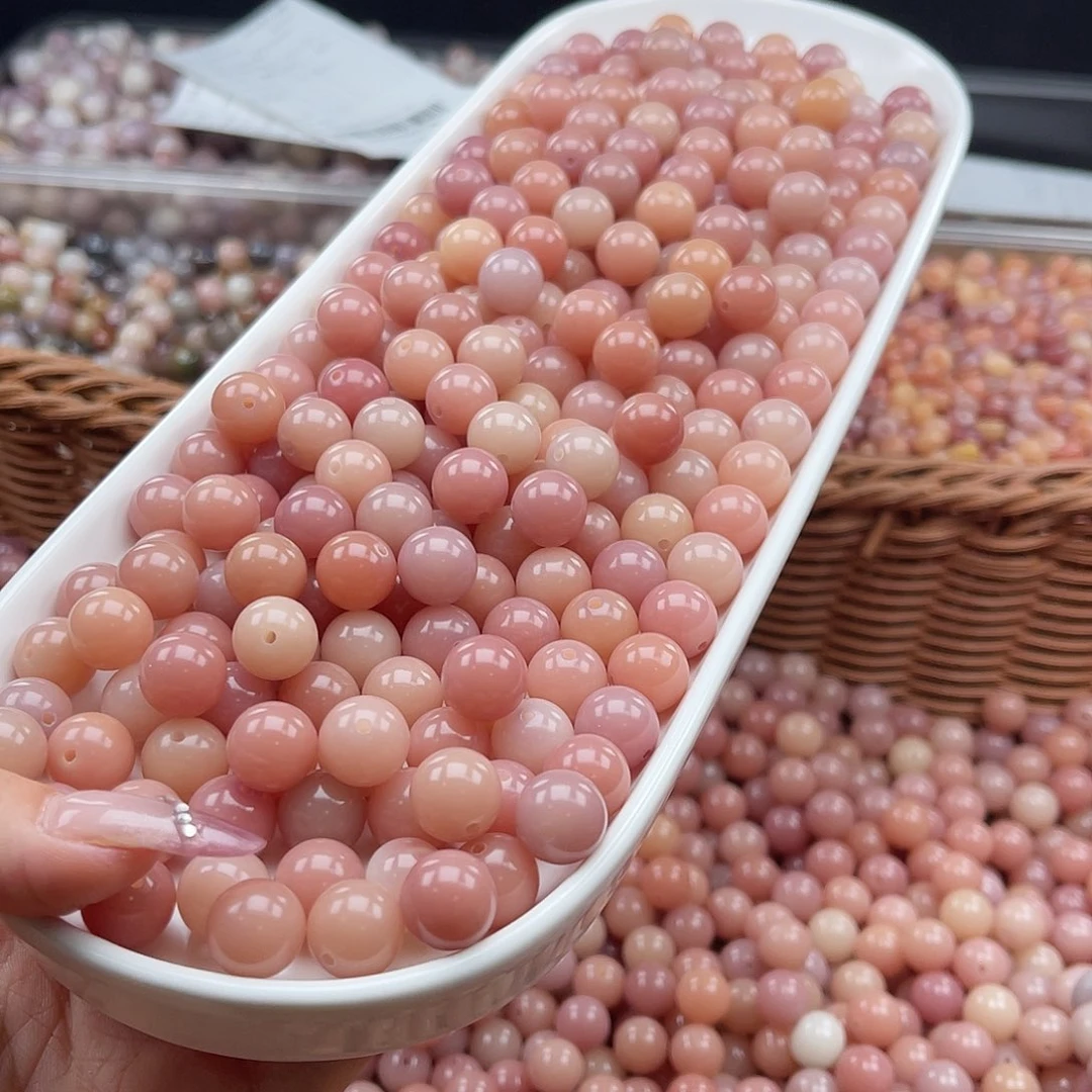 白玉菩提吊坠c12mm/50+5颗紫粉圆珠