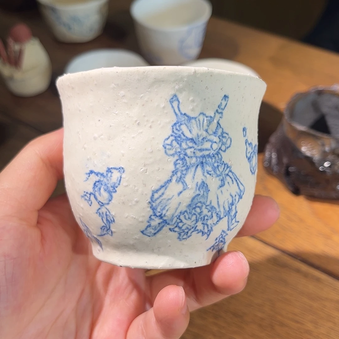 茶盏手捏手绘150ml哈哈哈