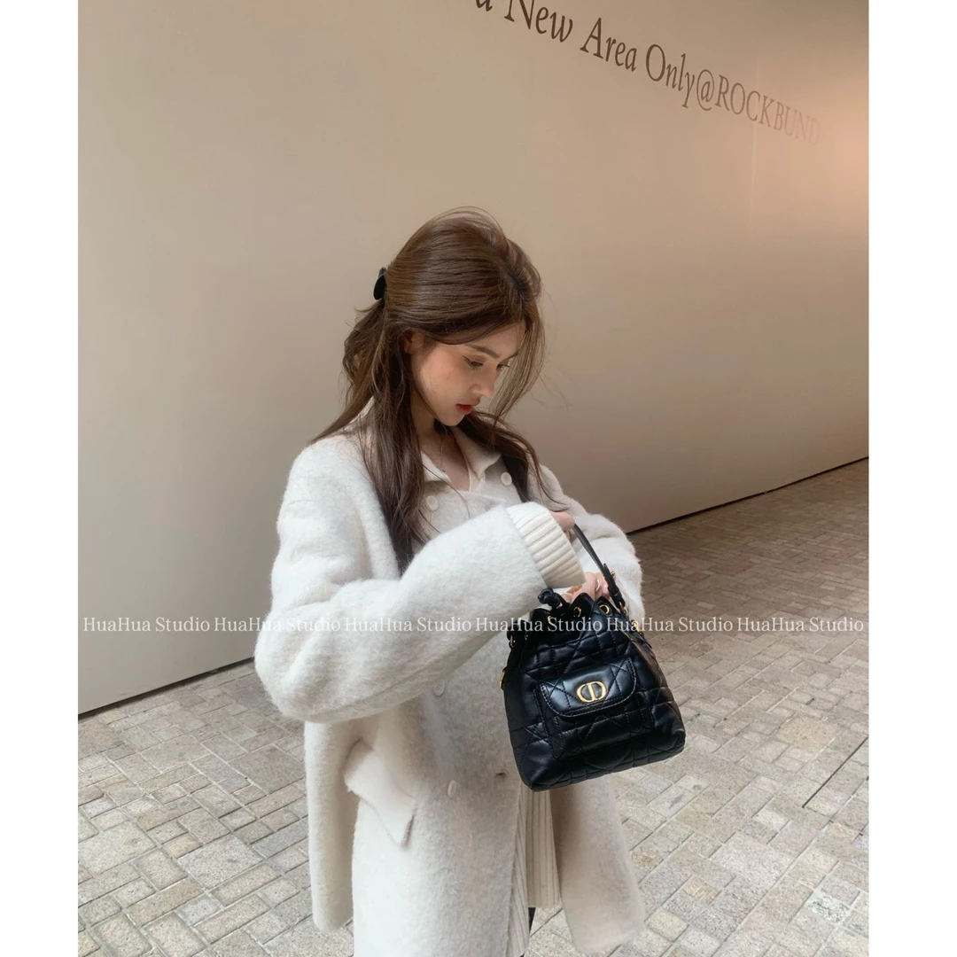 【花花】奶油松子~苏力羊驼毛手工双面呢子娃娃领双排扣外套大衣