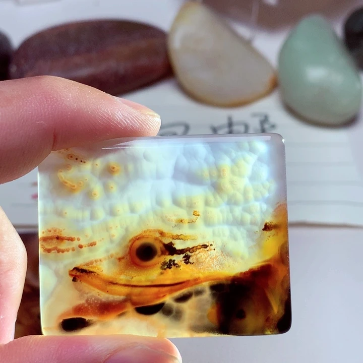 玛瑙/玉髓吊坠(不含链)未镶嵌清**扇