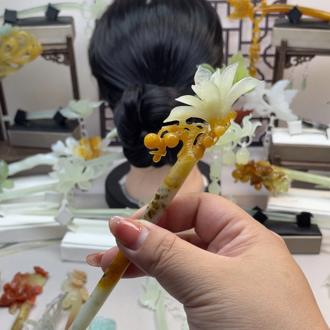 蛇纹石玉未镶嵌发饰