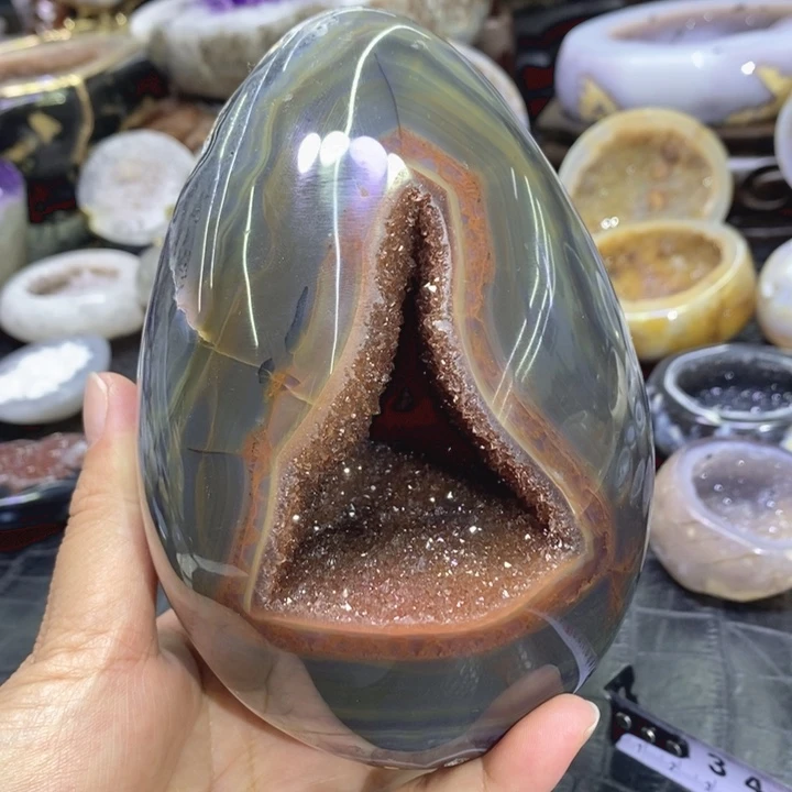 未镶嵌珠宝半成品水晶红晶龙蛋