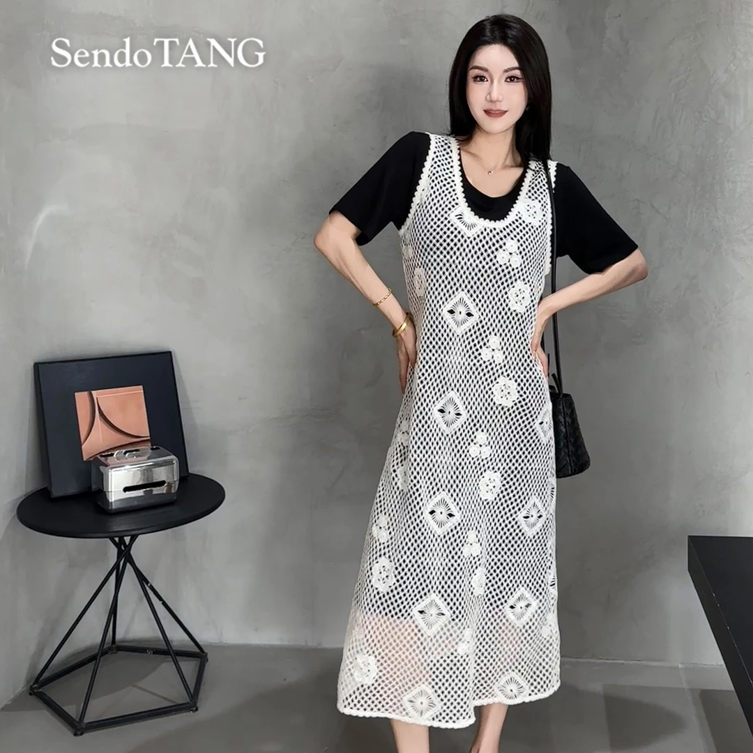 现货两件套【仙女降临】胖多女装夏季新款时尚高级感百搭连衣裙套装