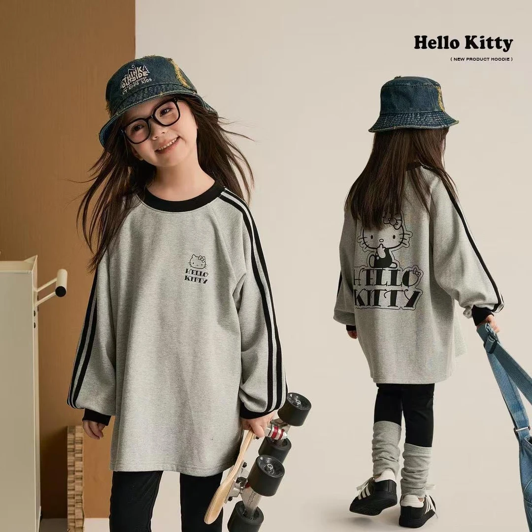 女童宽松卫衣秋装套装款洋气韩版堆堆裤两件套多巴胺长款