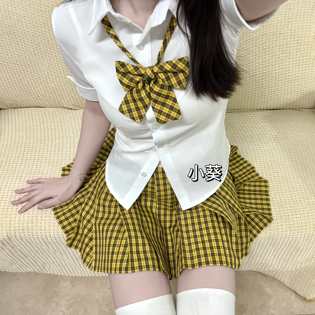 【衬衫格裙五件套】正版春夏百搭显瘦半身裙学院风JK套装