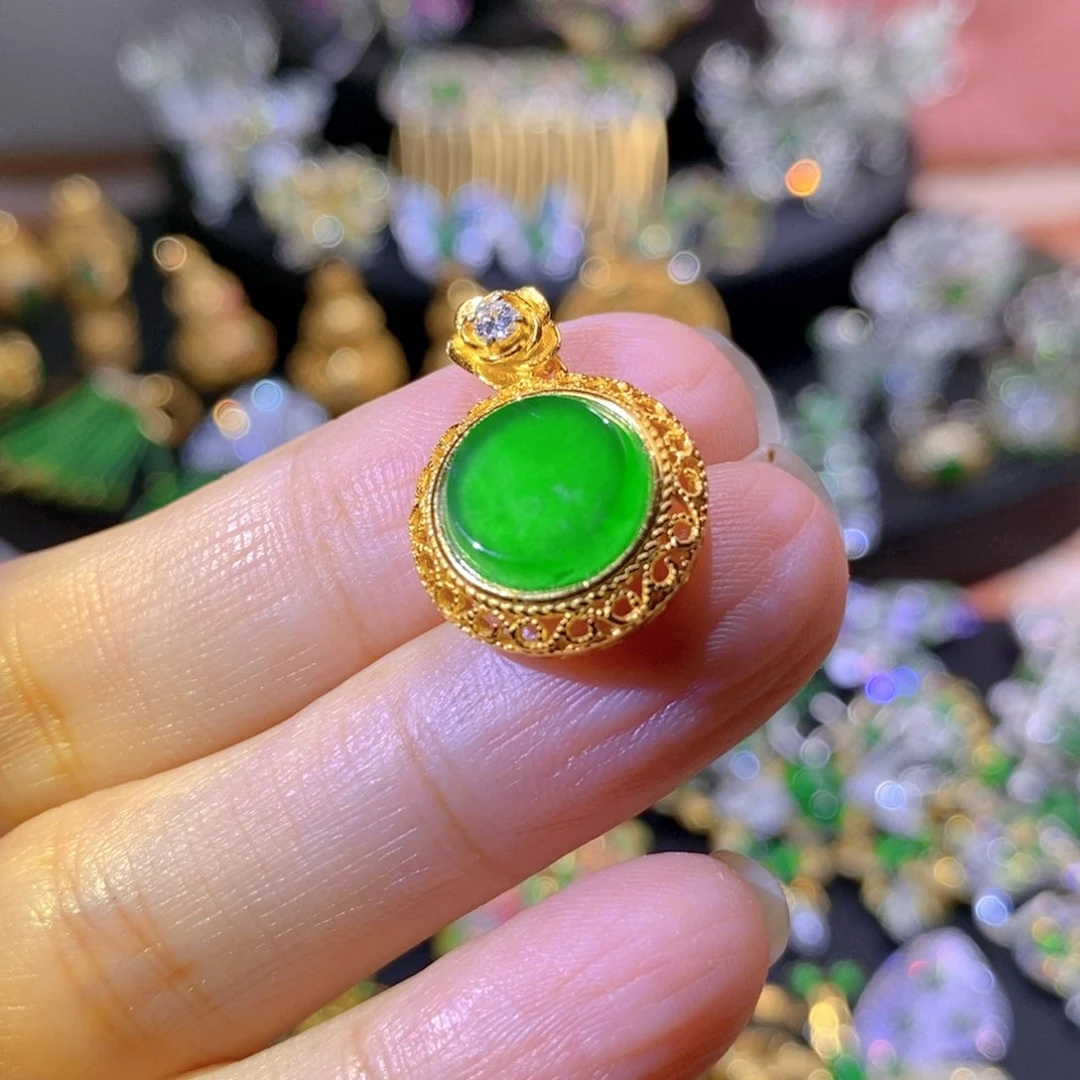 吊坠(不含链)银S925镶嵌翡翠观****们