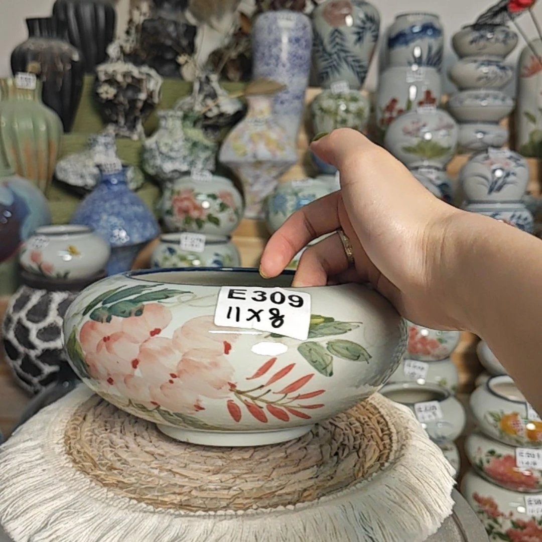有孔 景德镇纯手绘高温陶瓷 E309