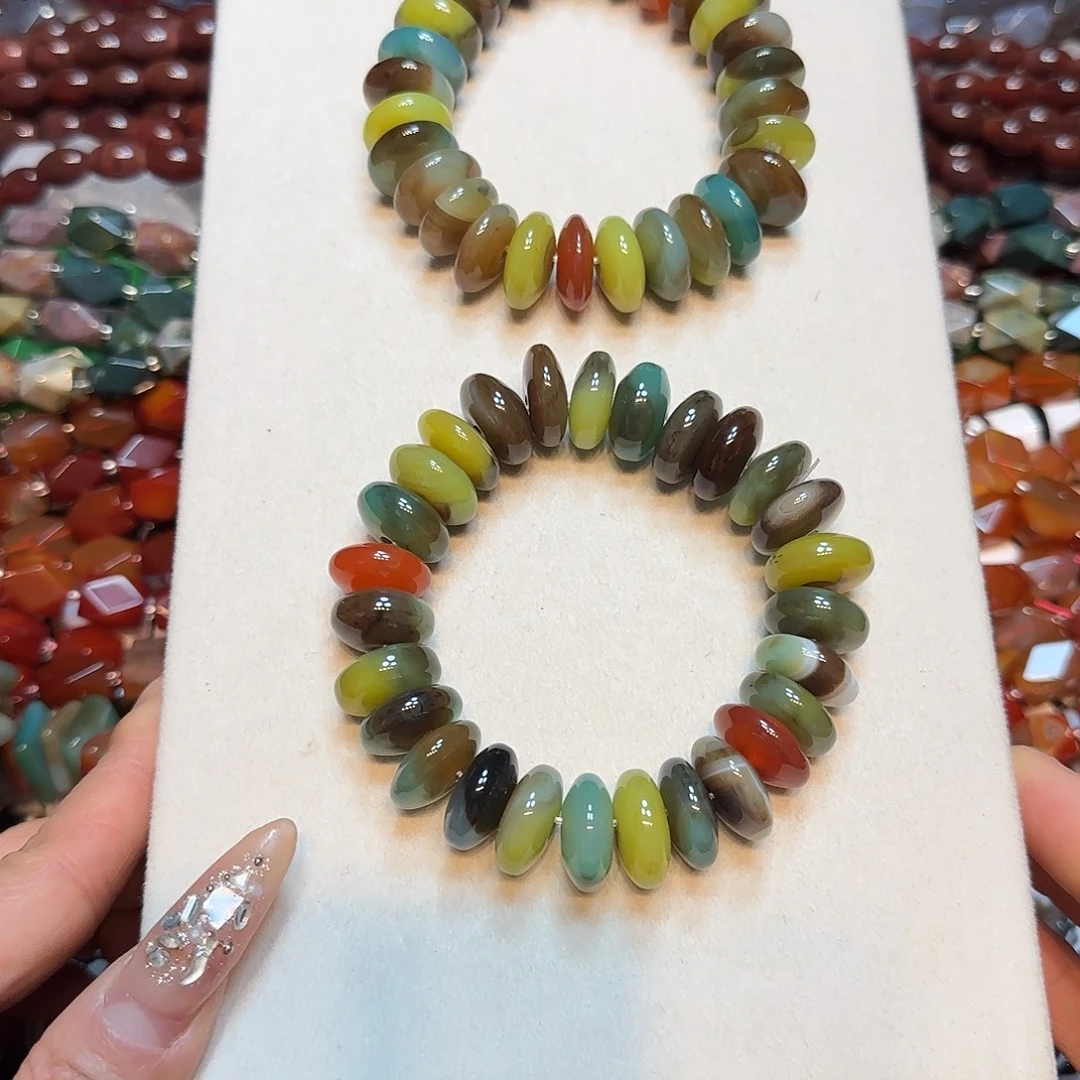 玛瑙/玉髓未镶嵌珠宝半成品16mm多宝玛瑙手串一串