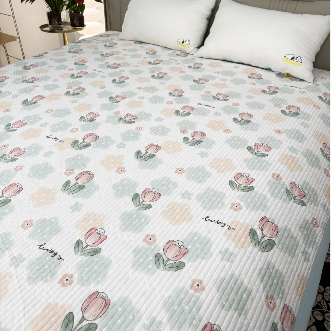 日式凉感丝床盖夹棉榻榻米床单夏季通用加厚防滑垫多功能