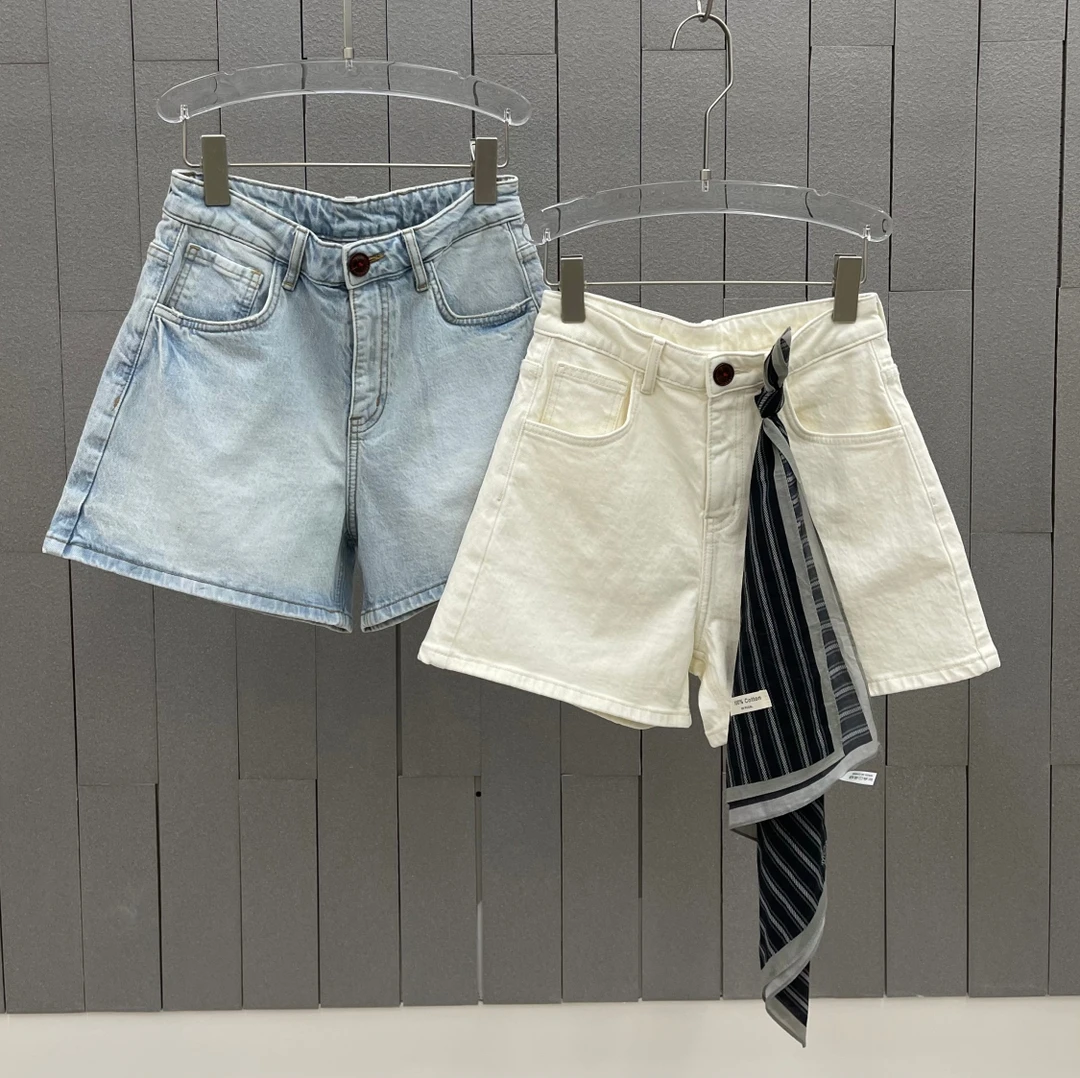 鑫燃KIKI 时尚高级感显瘦百搭牛仔短裤 711172 7+（F）