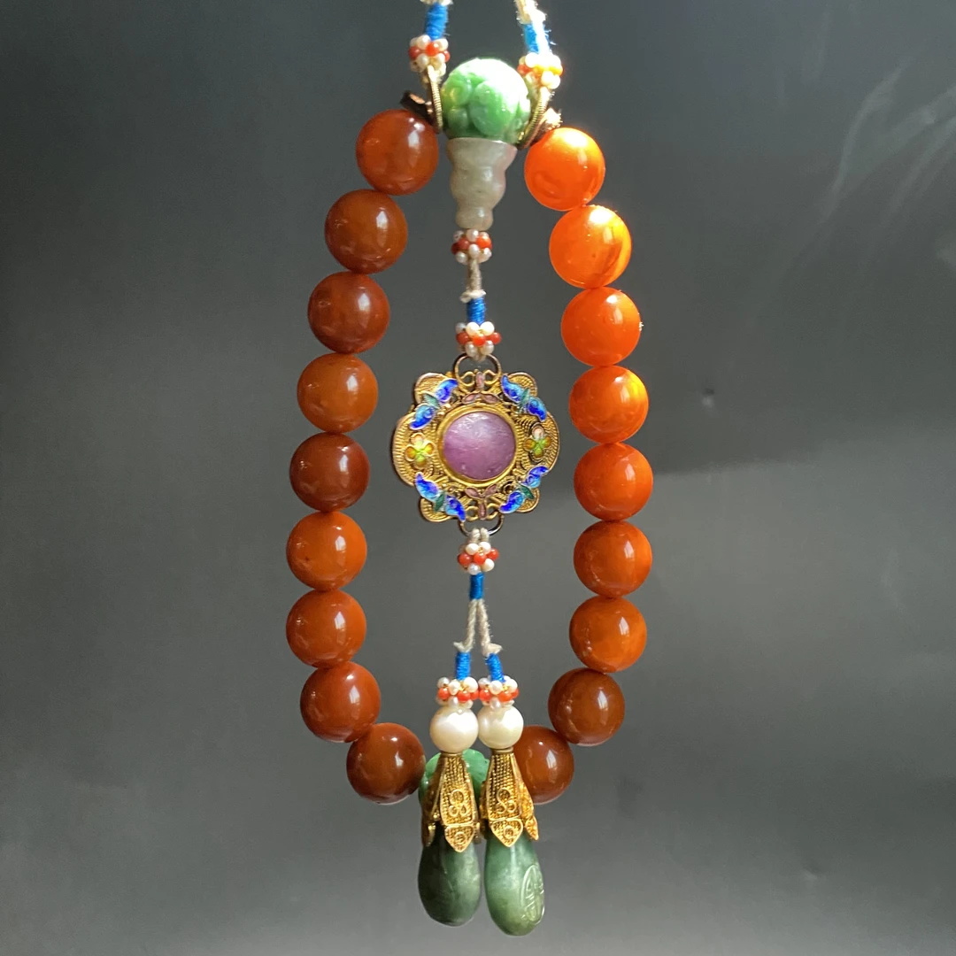 清代  蜜蜡十八籽手持 L 89106