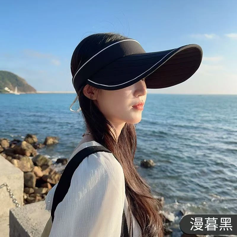 网红夏季洋气减龄空顶防晒遮阳帽户外防紫外线可卷薄款少女风帽子