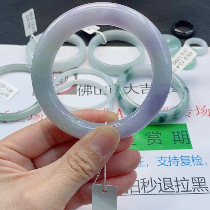 翡翠未镶嵌手镯胖圆条手镯57-58圈口