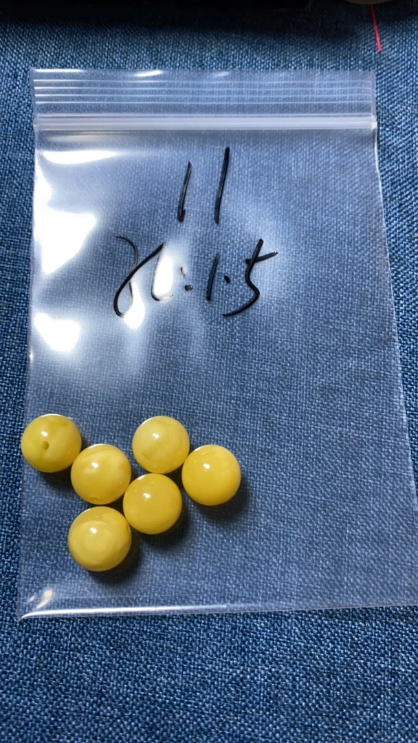 天然蜜蜡白花10 加圆珠