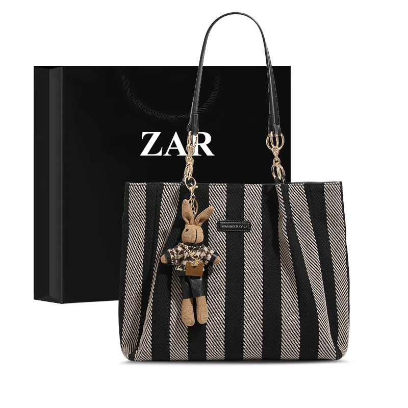 ZAR&RUILR/查瑞娜休闲帆布包包女百搭大容量通勤单肩包时尚托特包