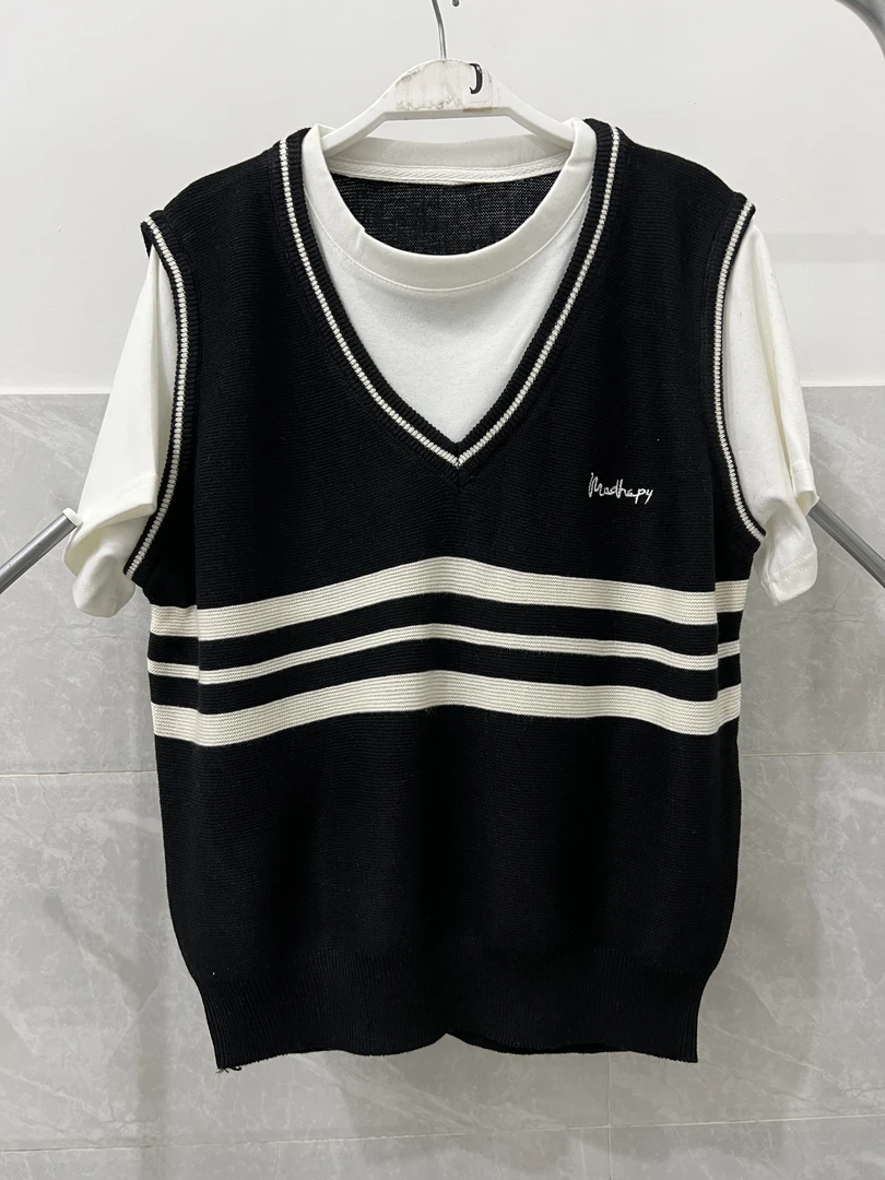 2025年春季新款新时尚宽松减龄毛衣短袖A02091