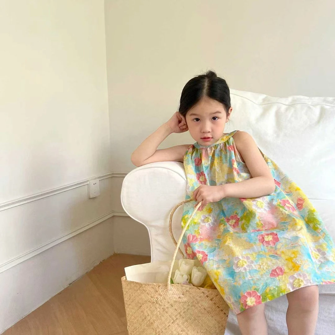 【NO退换】2025夏款儿童婴儿洋气女童印花短袖衬衫裙碎花薄款夏季