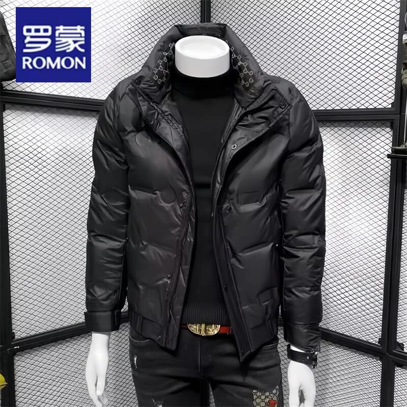 【万达撤柜】男士短款时尚连帽潮流加厚保暖休闲韩版立领百搭青秋