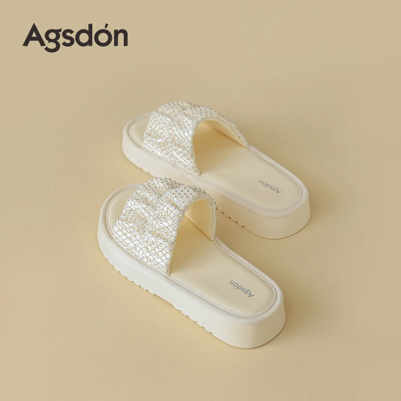 452348白色拖鞋女夏季外穿2025新款厚底增高百搭配裙子凉拖鞋子