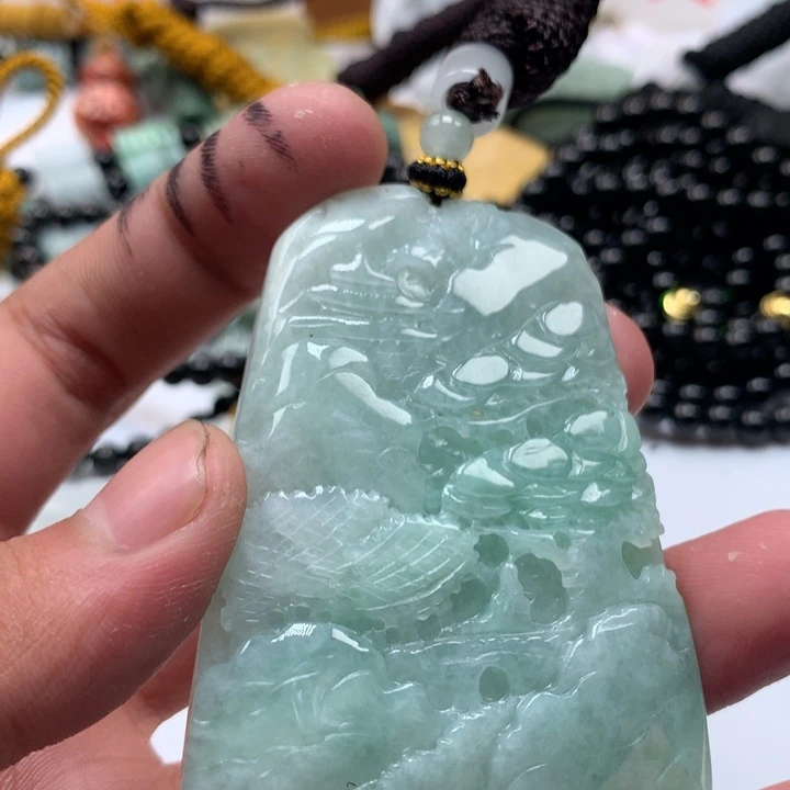 颈饰未镶嵌翡翠保真天然a货翡翠
