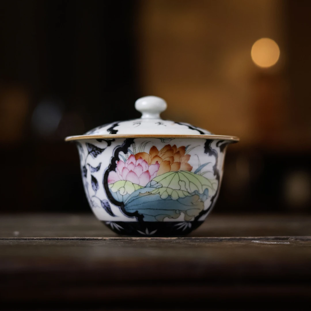 【陶珊居】赏荷盖碗（霖溪0090）