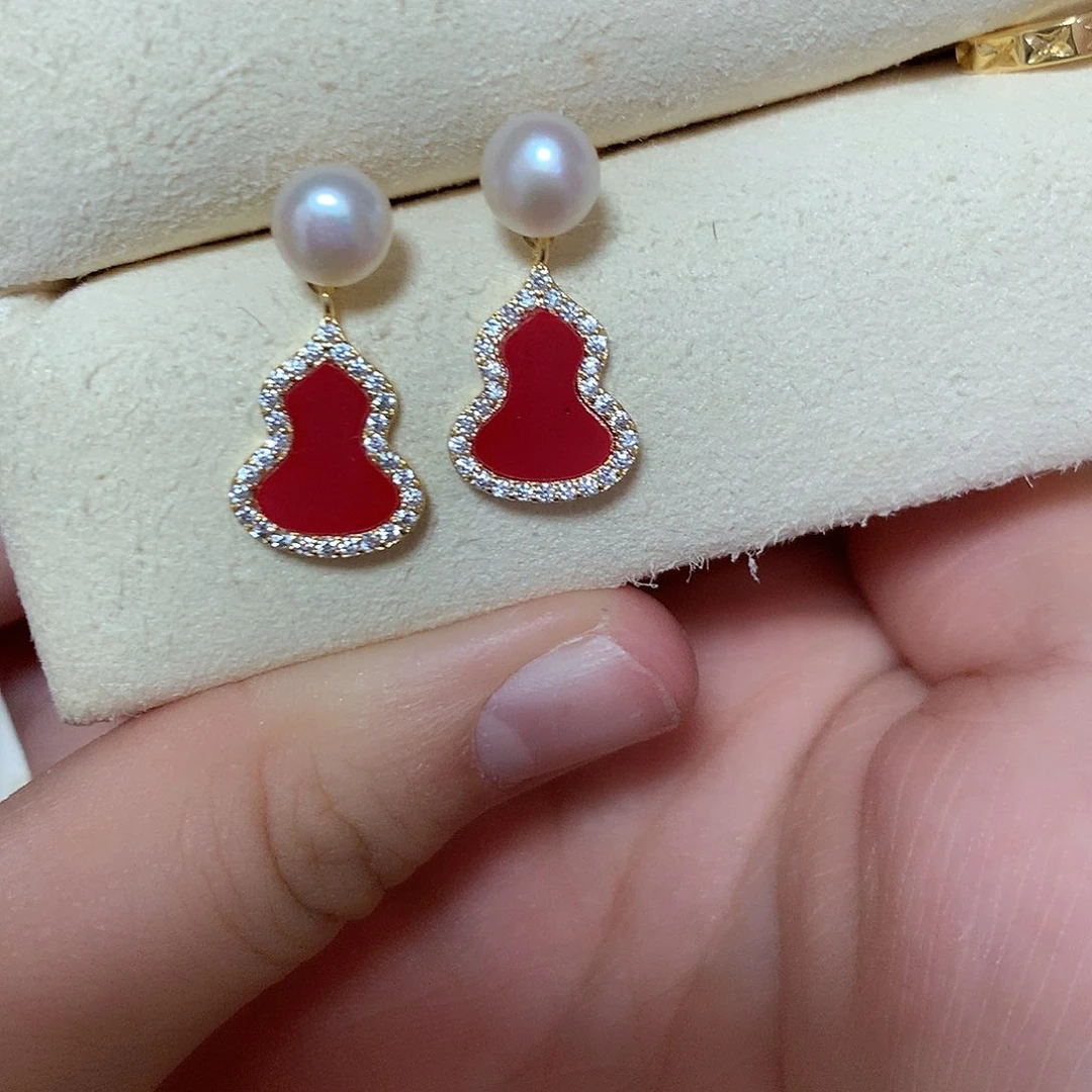 淡水珍珠耳饰合金