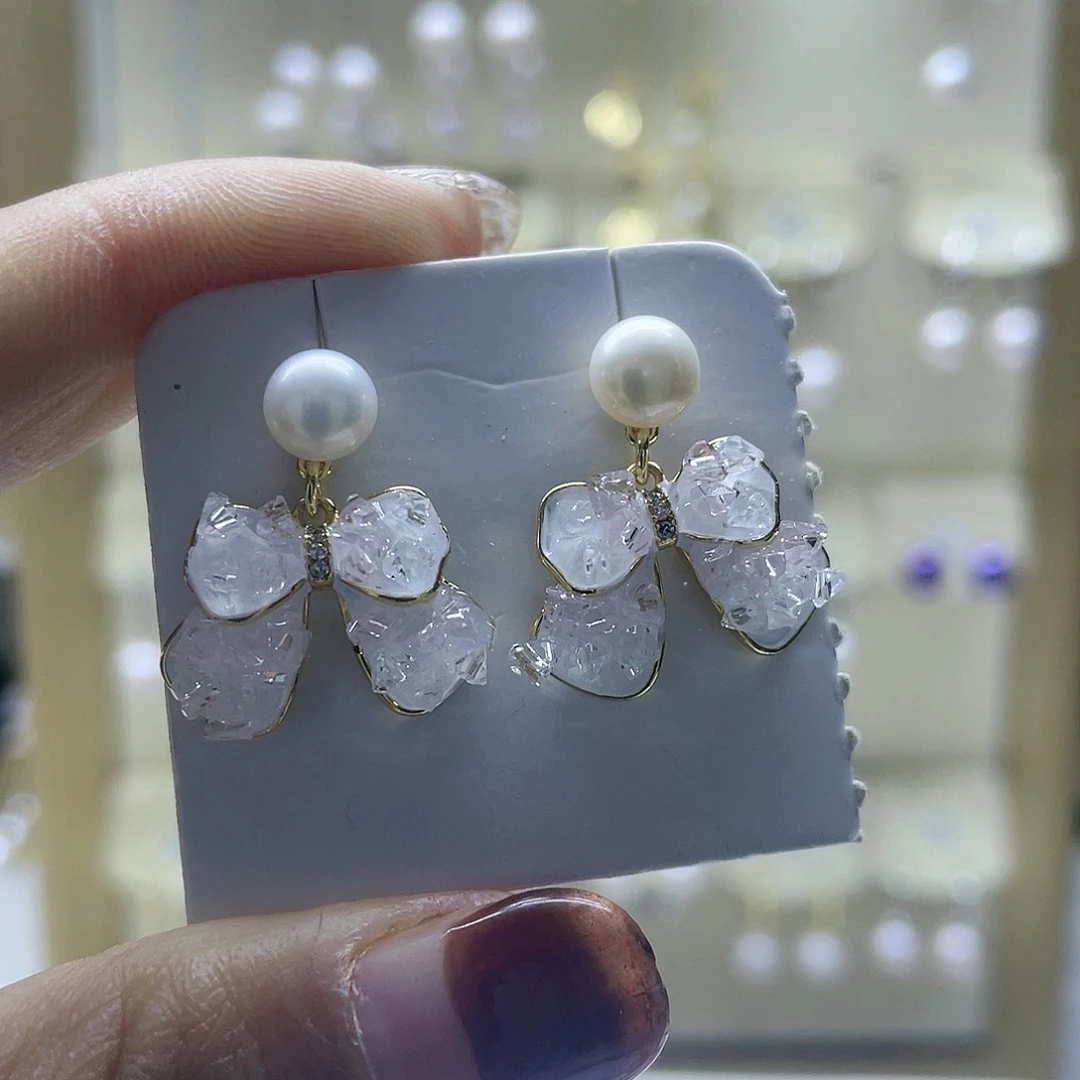 淡水珍珠耳饰银S925镶嵌