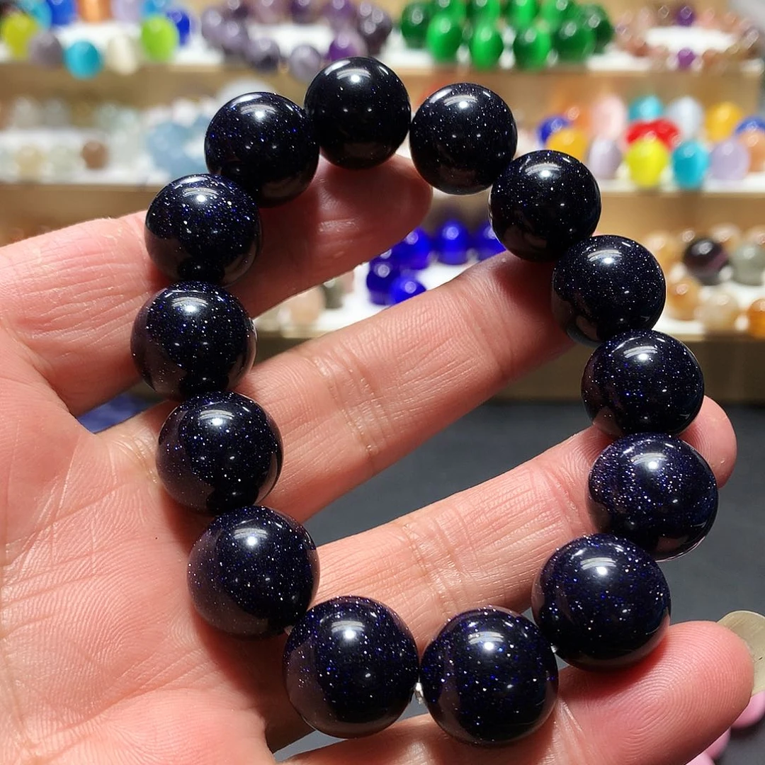 未镶嵌手串玛瑙/玉髓卡16蓝金沙石