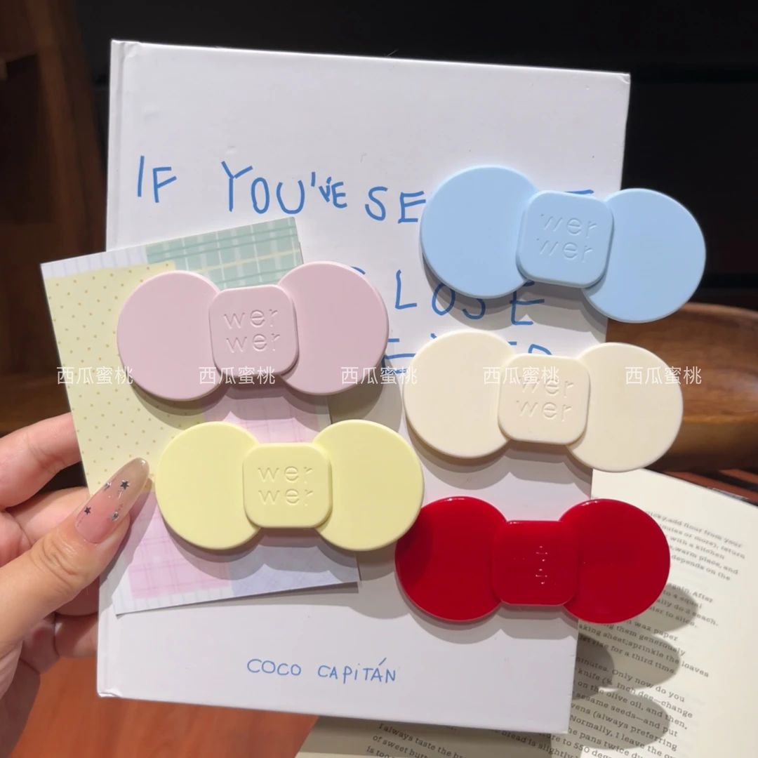 明星同款蓝色蝴蝶结发夹~可爱甜美少女刘海夹边夹鸭嘴夹发饰百搭