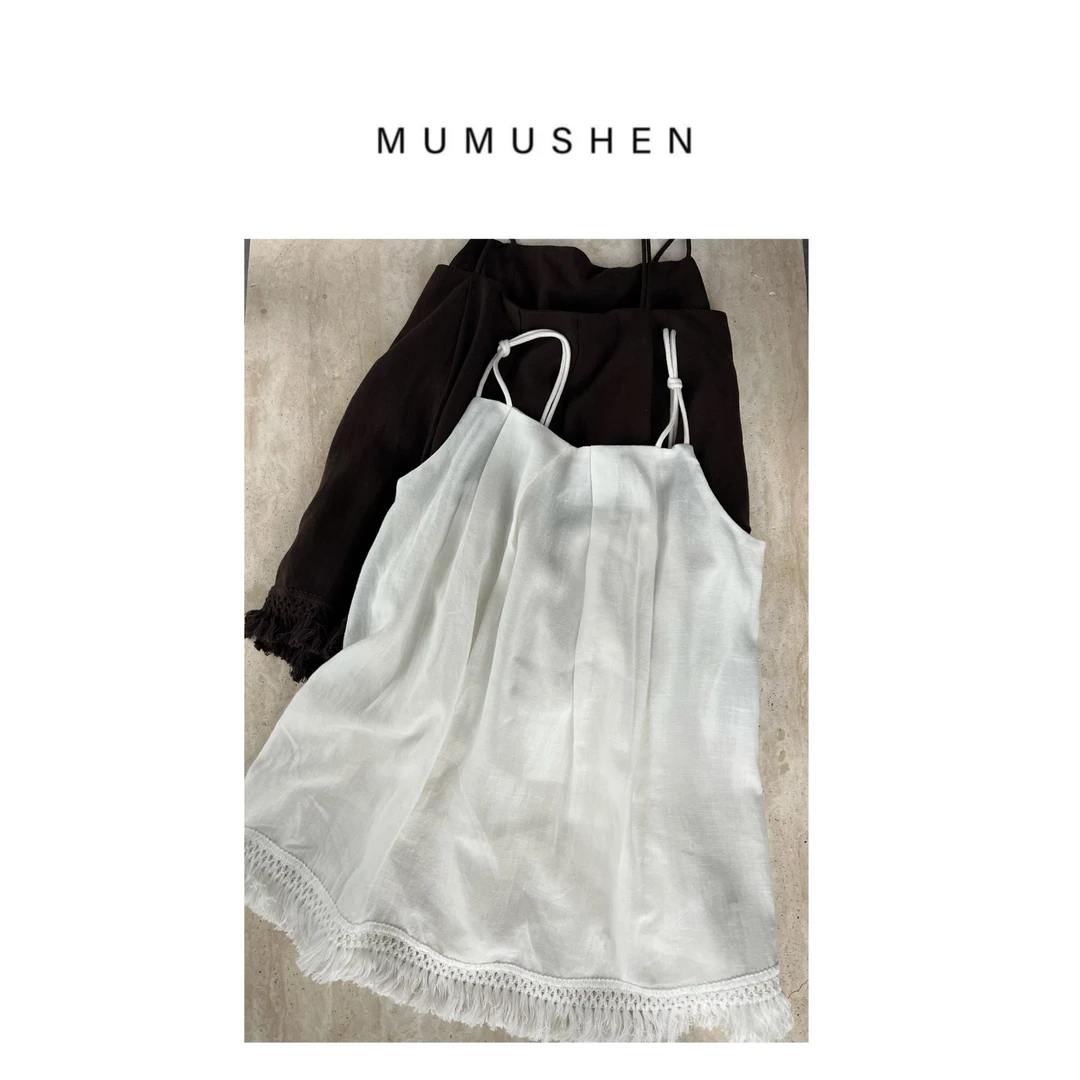 MUMUSHEN 春夏度假风背心吊带花边上衣A218