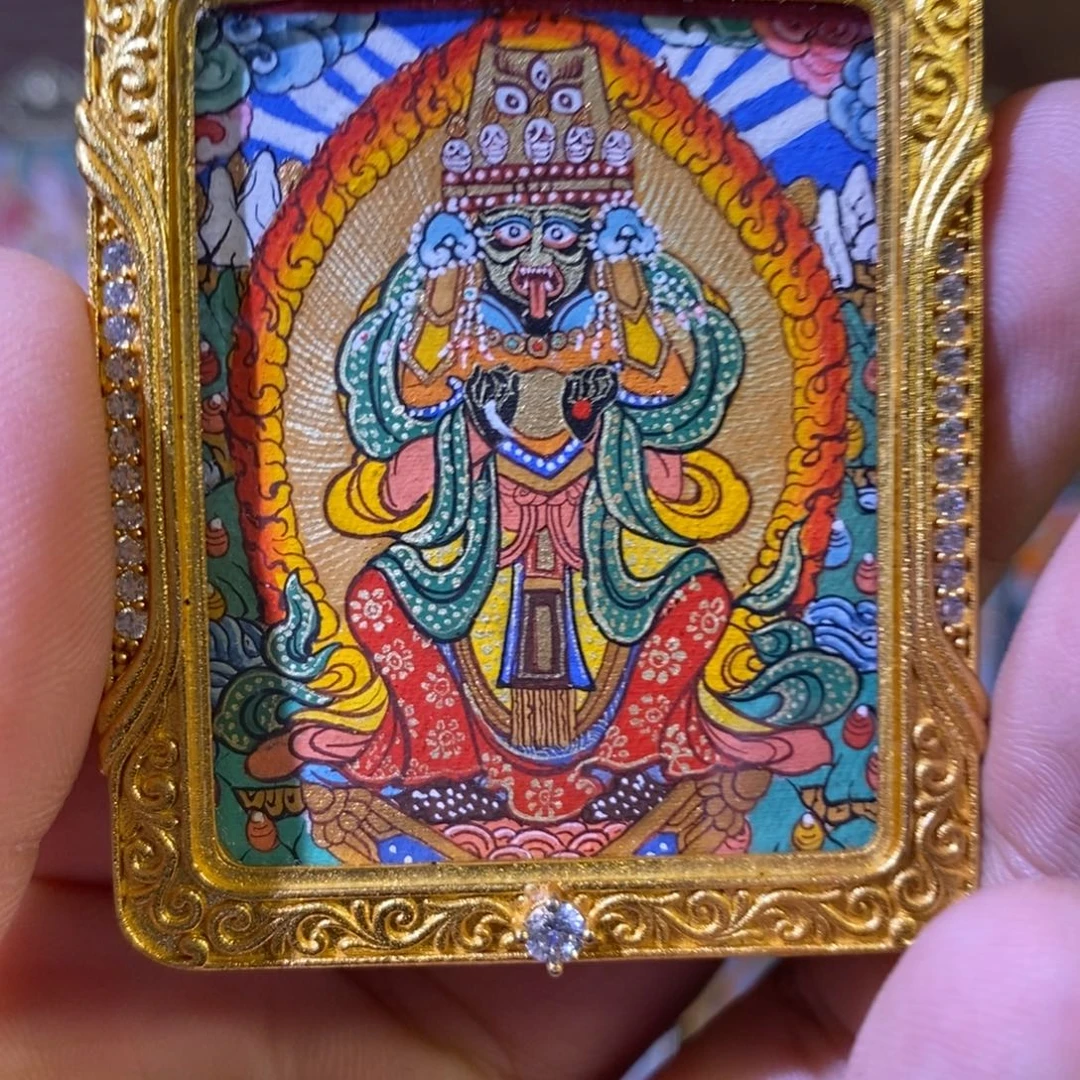 吊坠扎基拉姆，热贡纯手绘唐卡，真金真矿料，假一罚十