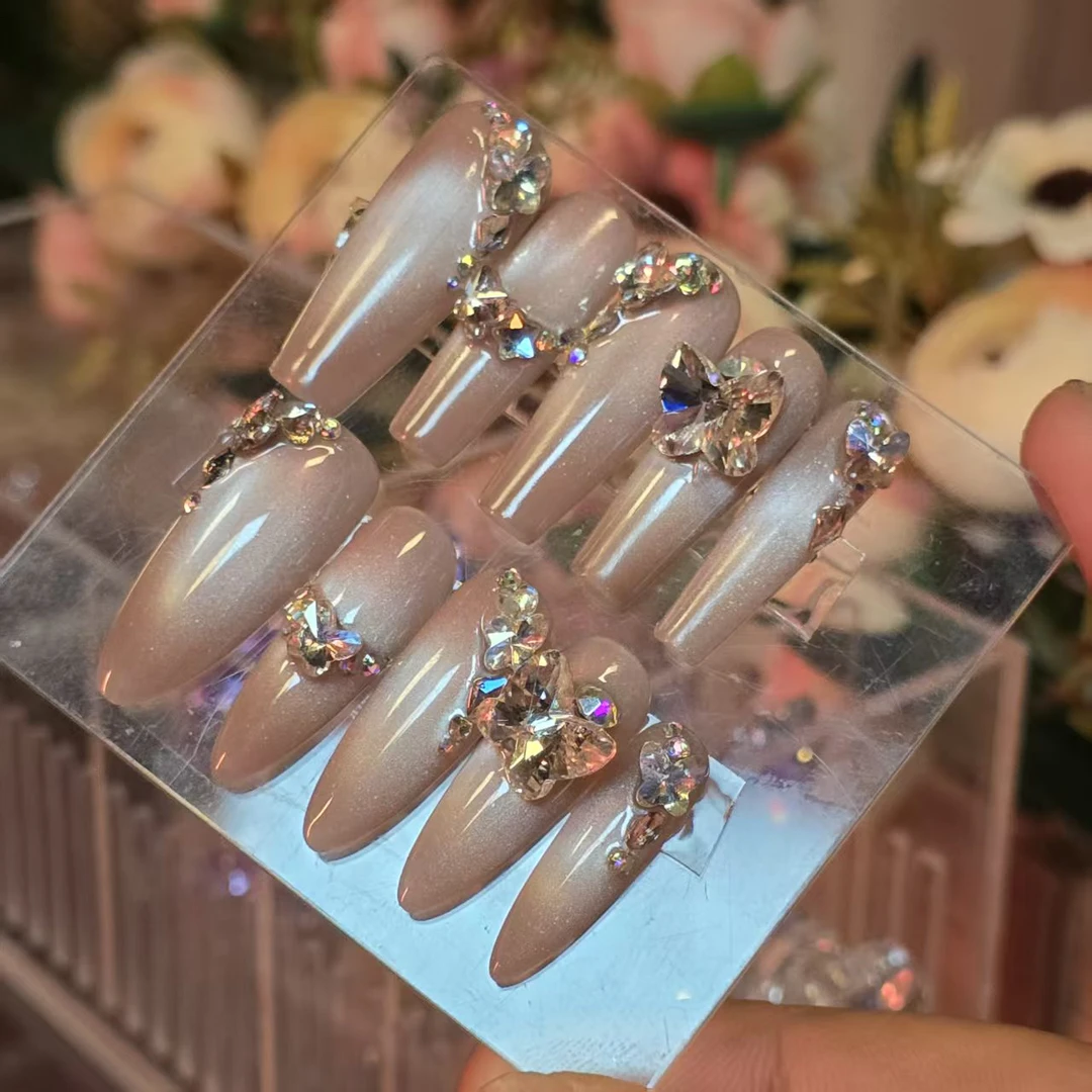 幻影丶巨亮猫眼001月光(施华洛)国版丶奥杰丶纯手工穿戴甲