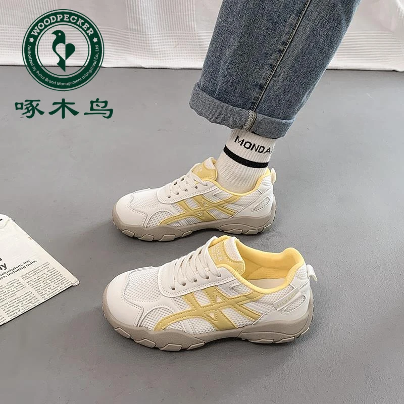 啄木鸟德训鞋女夏季新款网面透气百搭轻便练车运动休闲跑步鞋子女