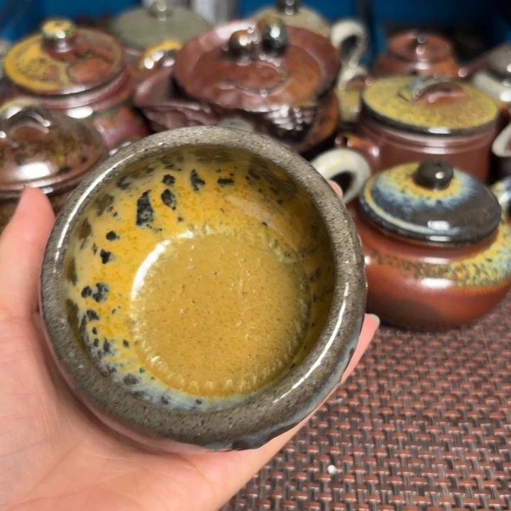 茶杯紫砂知足福气